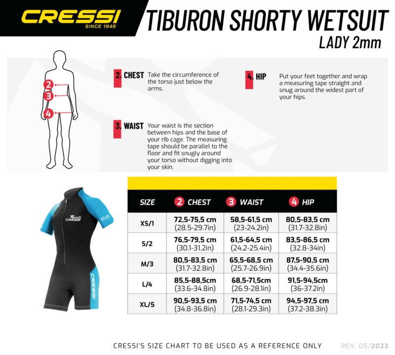 Cressi TIBURON LADY SHORTY WETSUIT BLACK/AQUAMARINE 2mm M/3 - Image 9