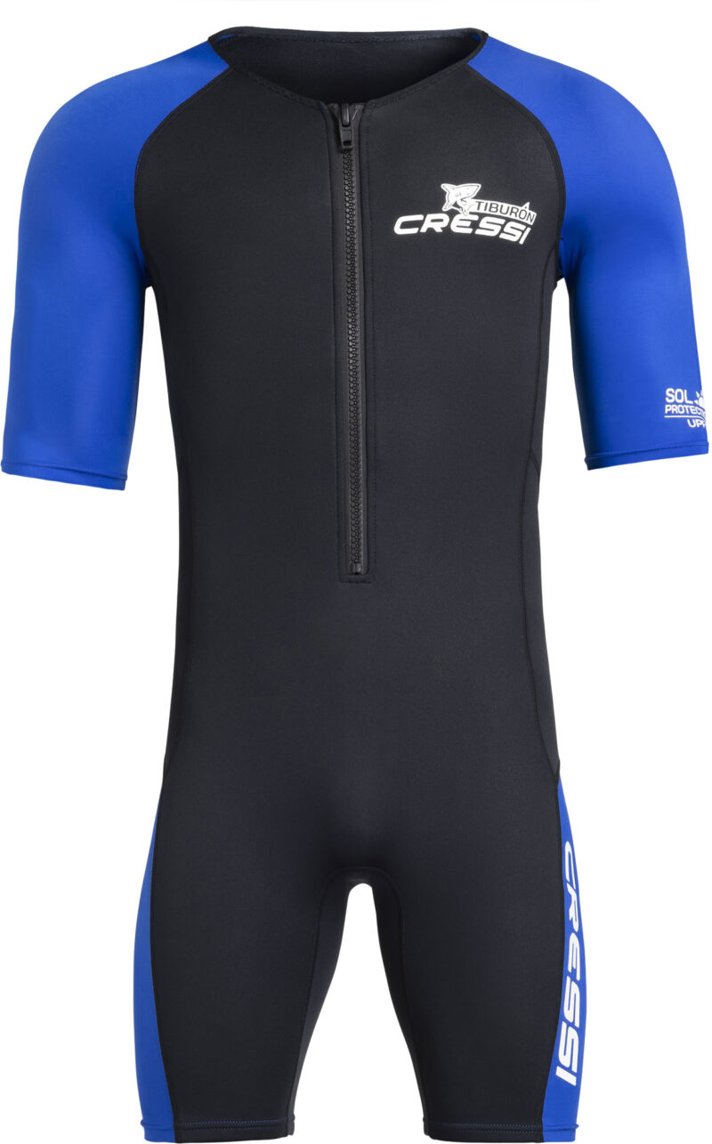 Cressi TIBURON MAN SHORTY WETSUIT BLACK/BLUE 2mm L/4 - Image 3