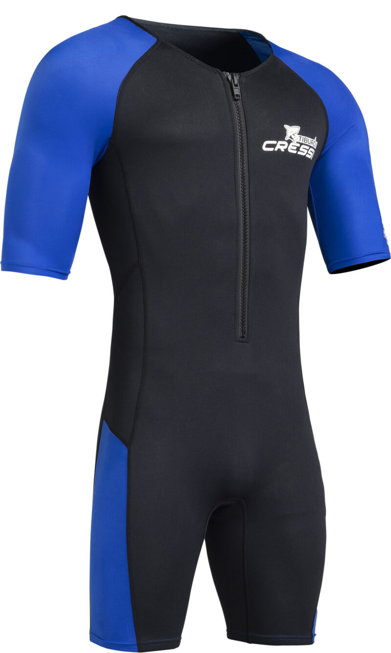 Cressi TIBURON MAN SHORTY WETSUIT BLACK/BLUE 2mm L/4 - Image 4