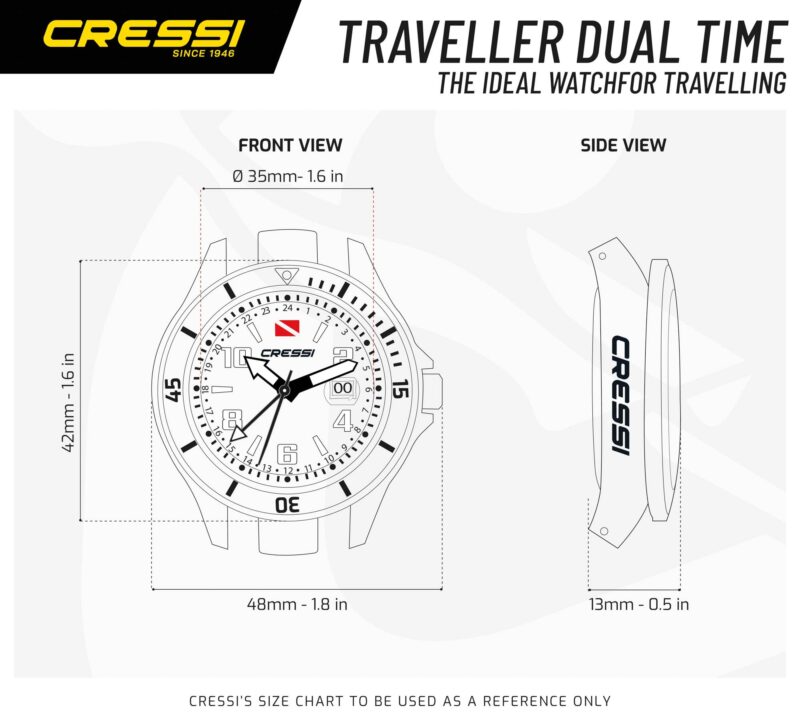 Cressi TRAVELLER DUAL TIME WATCH BLUE