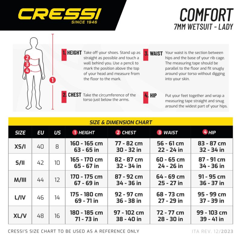 Cressi COMFORT LADY MONOPIECE WETSUIT 7mm XS/1 - Image 24