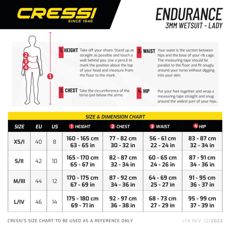 Cressi ENDURANCE LADY MONOPIECE WETSUIT 3mm M/3 - Image 13