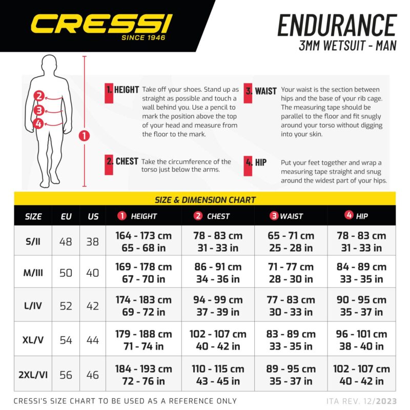 Cressi ENDURANCE MAN MONOPIECE WETSUIT 3mm M/3 - Image 12