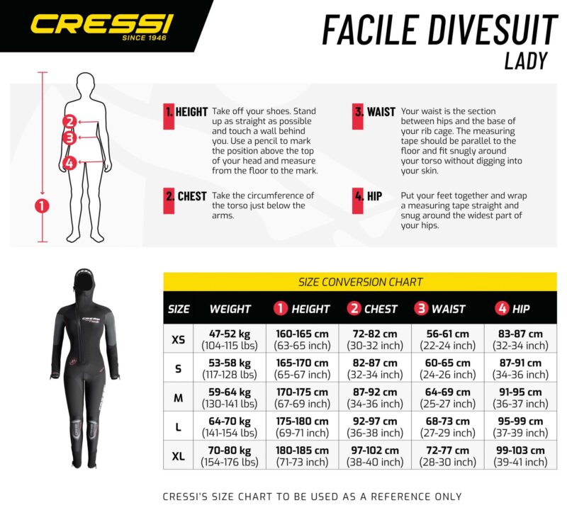 Cressi FACILE LADY MONOPIECE WETSUIT 8mm XS/1 - Image 5