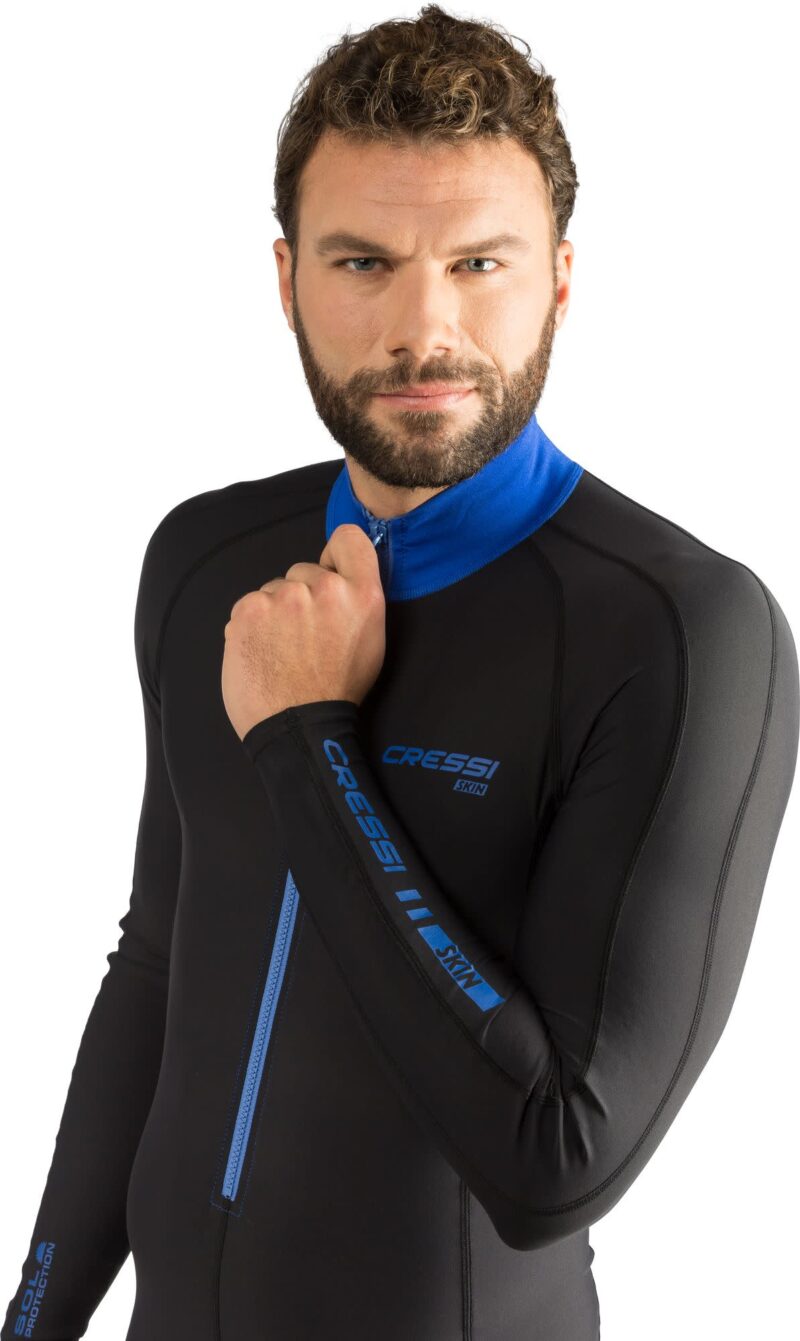 Cressi SKIN MAN MONOPIECE WETSUIT BLACK/BLUE 1mm M/3 - Image 7