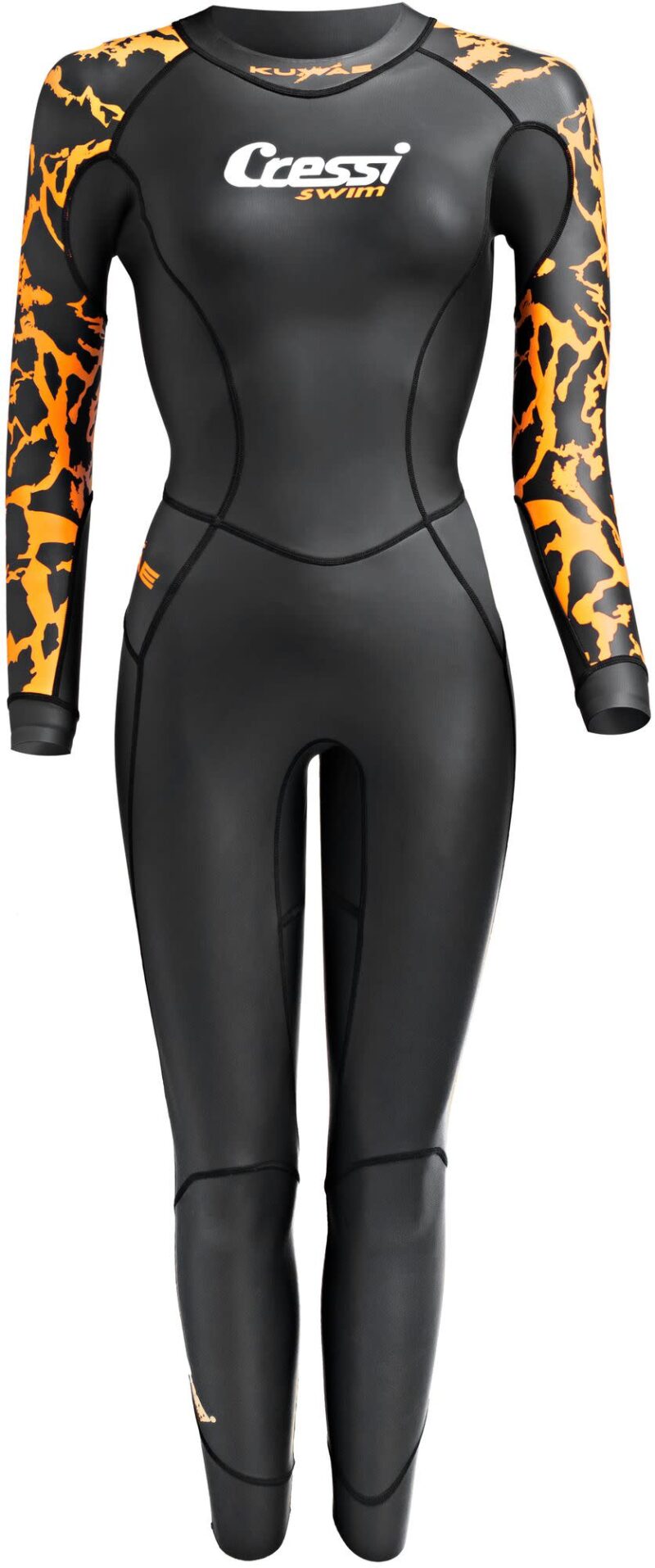 Cressi KUWAE LADY MONOPIECE SWIMSUIT BLACK/ORANGE 2mm  S/2 - Image 2