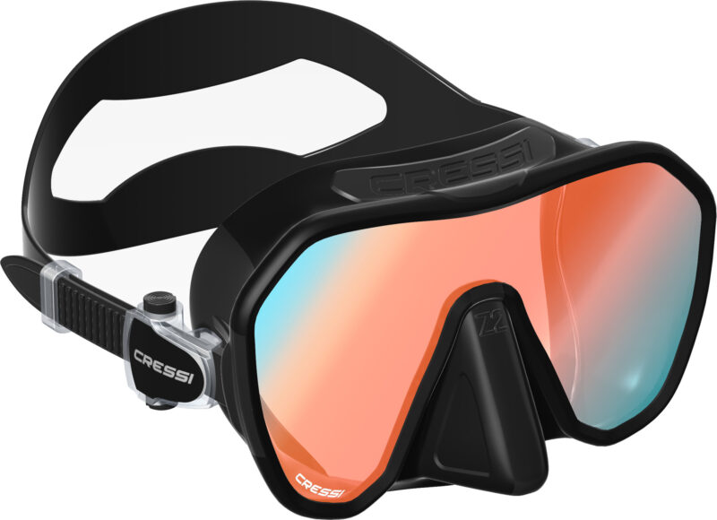 Cressi Z2 SMALL MASK BLACK/BLACK 380 UV BLUE/ORANGE LENSES - Image 3