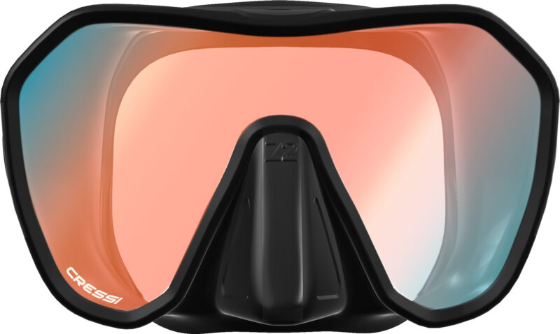 Cressi Z2 SMALL MASK BLACK/BLACK 380 UV BLUE/ORANGE LENSES - Image 2